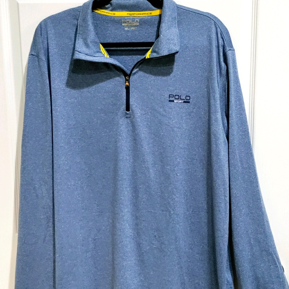 Polo Sport Ralph Lauren men's 1/4 zip blue long sleeve pullover size XXL